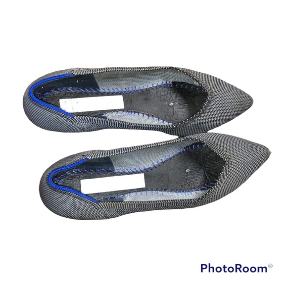 Rothy's Cloud Grey Birdseye pointed The Point flats 6.5 - Picture 3 of 10